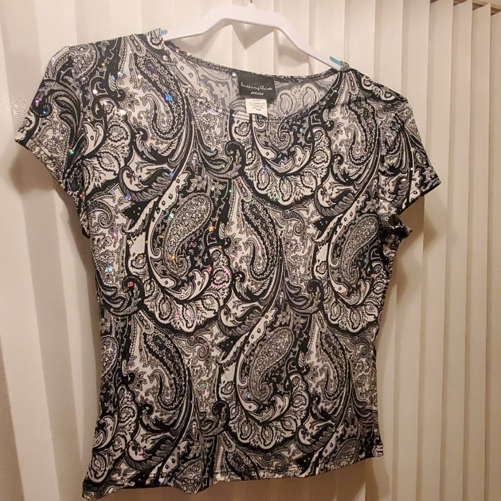 Brittany Black Paisley w rhinestones PETITE MED